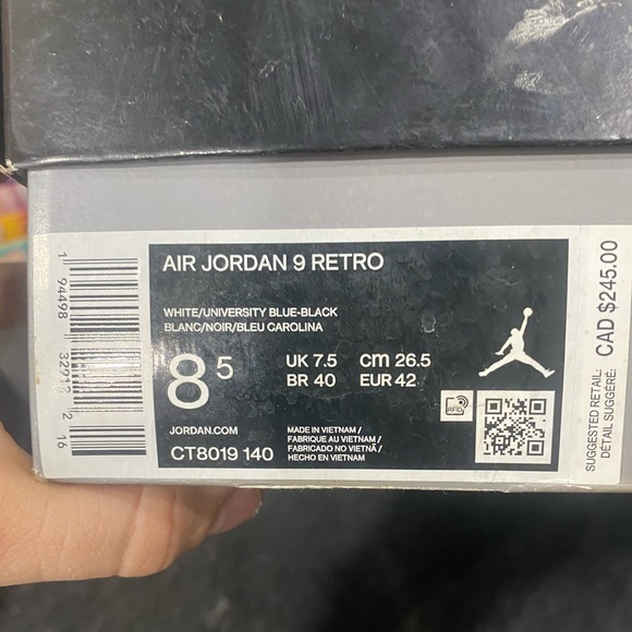 Air Jordan 9 retro university blue - Picture 4 of 4